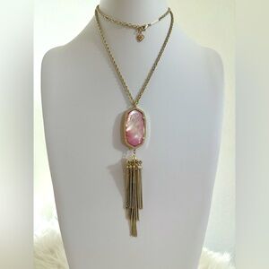 Like NEW!! Kendra Scott Rayne Mother of Pearl Pendant with Tassel Chain Necklace